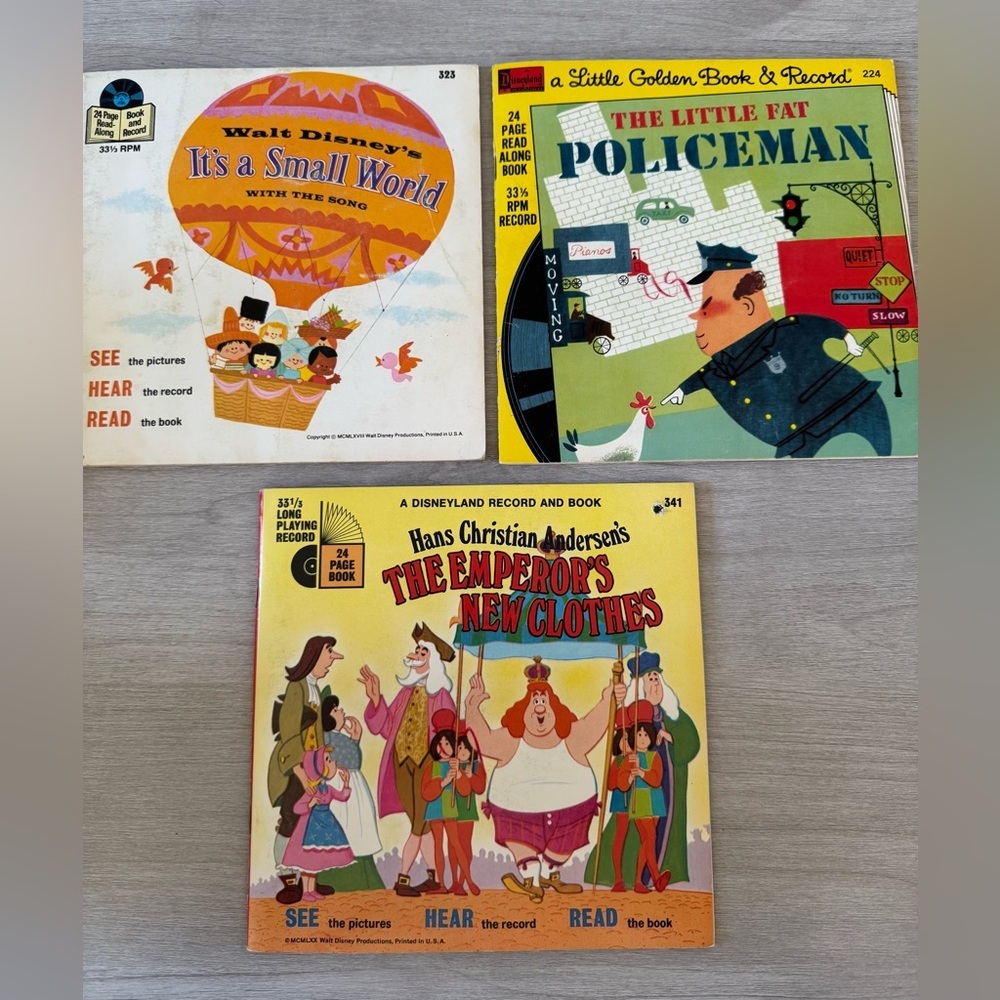 Set of vintage Disney Little Golden Book and Records